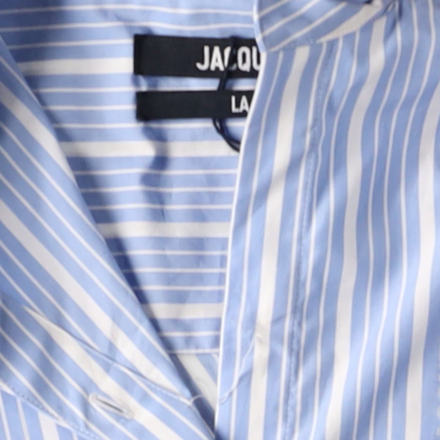 JACQUEMUS Womens La Chemise Pablo Long Sleeve Bown Stripe Shirt Black 36 RRP 591 — View 9