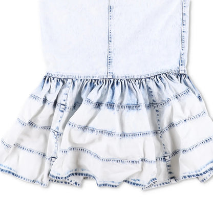 HUISHAN ZHANG Womens Noelani Midi Skirt Denim Peplum Hem Washed Blue 8 RRP 895 — View 3