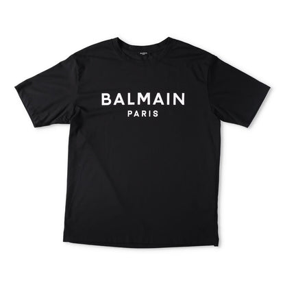 BALMAIN Mens Print T-Shirt Straight Fit Crew Neck Cotton Black M RRP 395