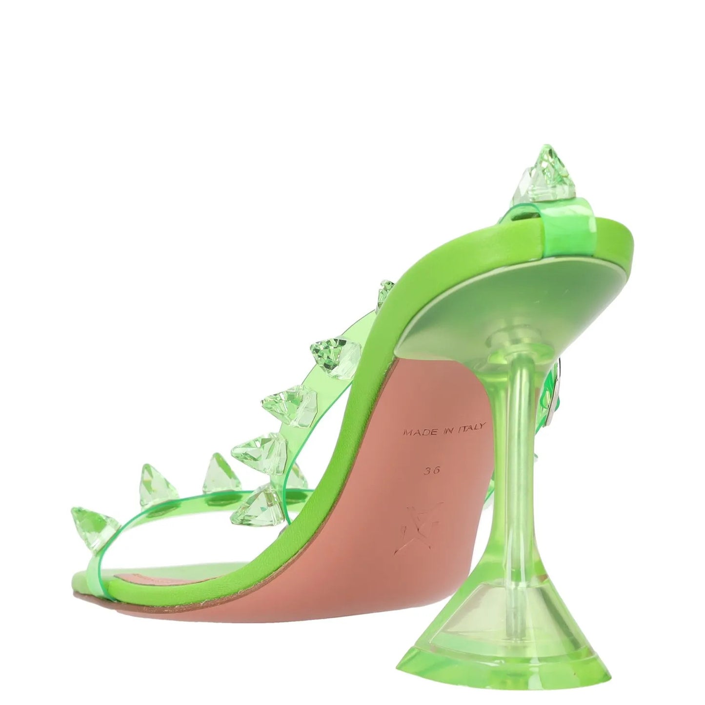 AMINA MUADDI Womens Slingback Heels Synthetic Green Studded Open Toe UK 3 RRP550 — View 5