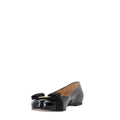 SALVATORE FERRAGAMO Womens Varina Ballet Pumps Patent Leather Black UK 3 RRP 583 — View 3