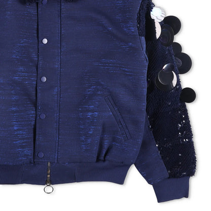 PAPA OPPONG Womens Stella Embellished Kente Bomber Jacket Blue One Size RRP 3245 — View 4