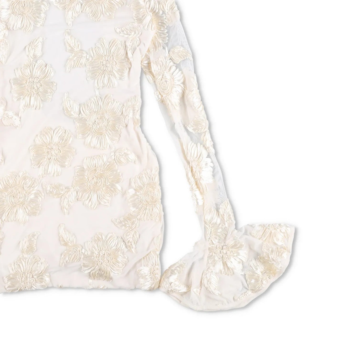 ROTATE Womens Dress Polyester Blend Ivory Lace Floral Flared Sleeve UK 10 RRP200 — View 5