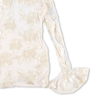 ROTATE Womens Dress Polyester Blend Ivory Lace Floral Flared Sleeve UK 10 RRP200 — View 5