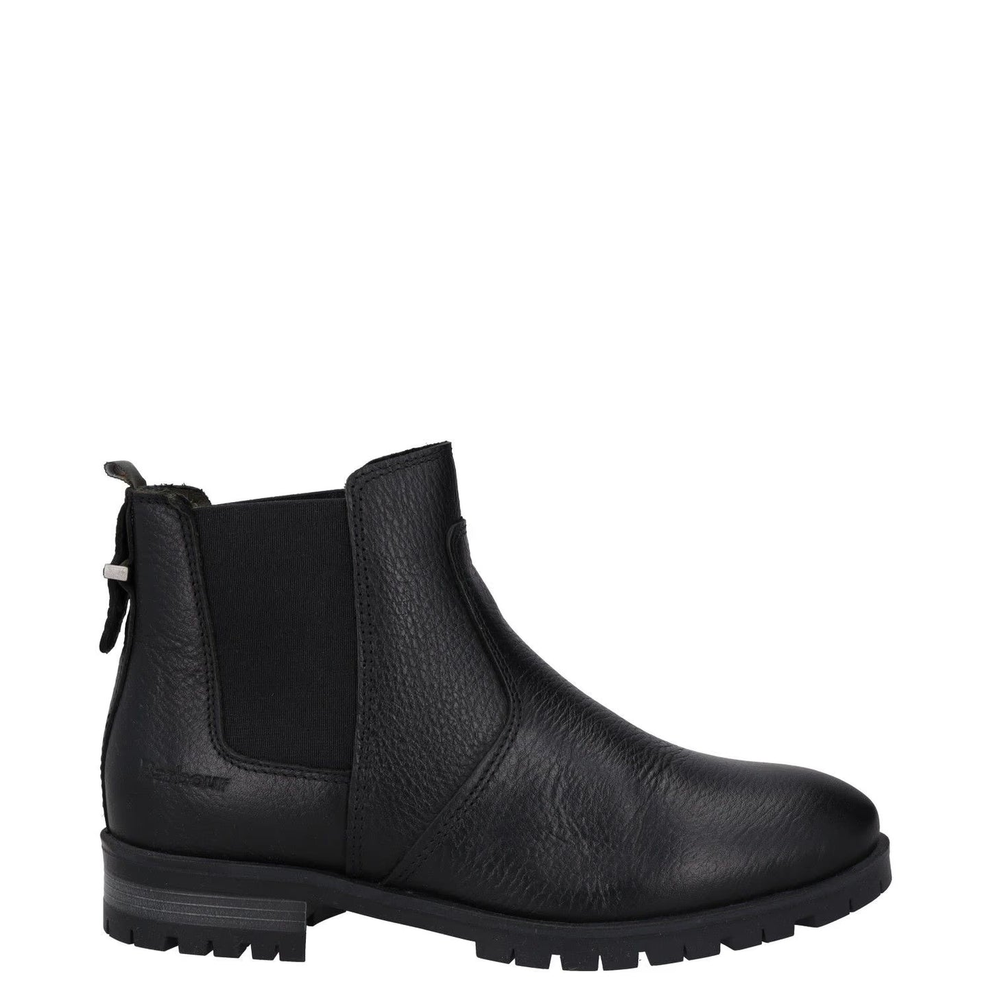 BARBOUR Womens Chelsea Boots Black Leather Ankle Pull On Rubber Sole UK 4 RRP129