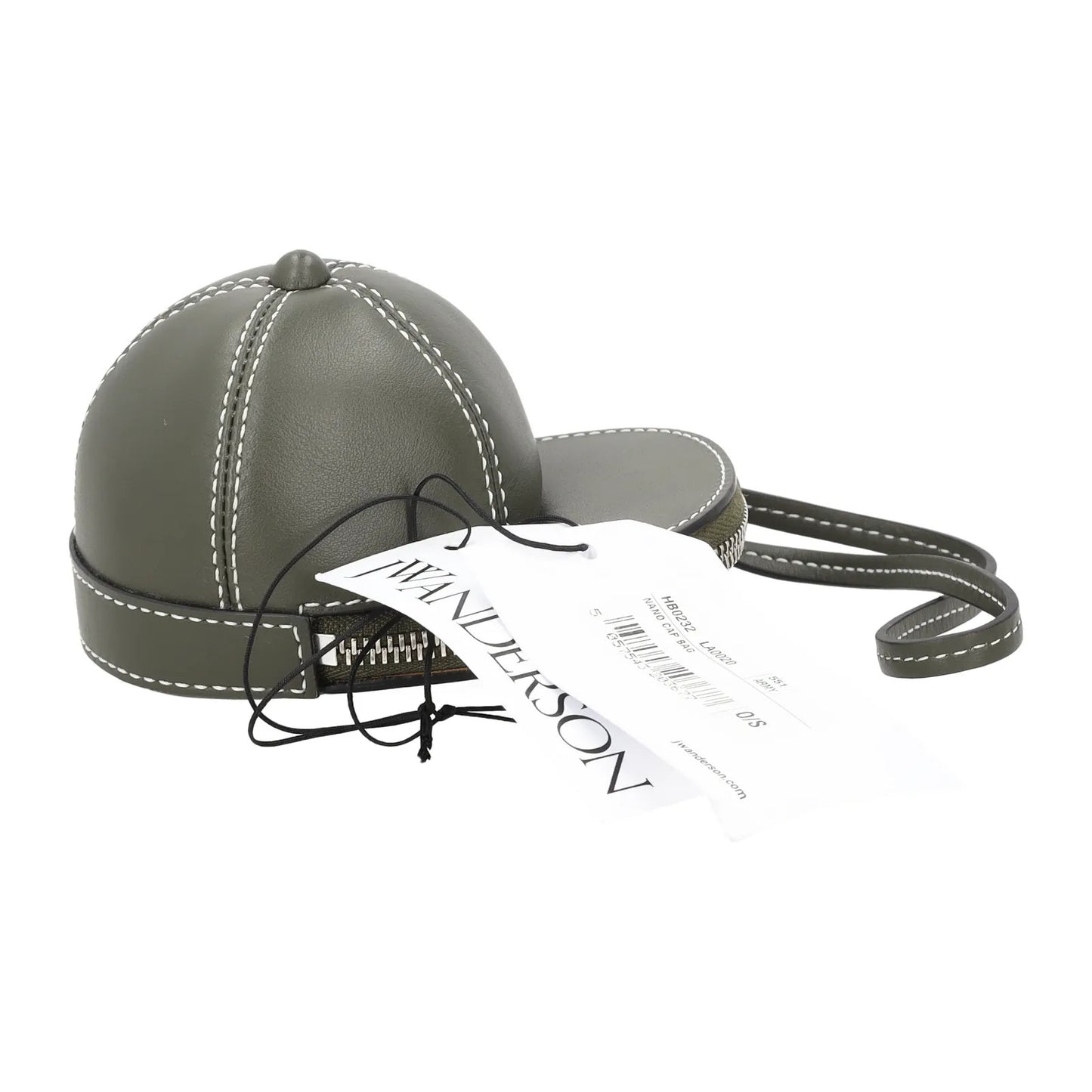 J.W. ANDERSON Womens Nano Cap Crossbody Bag Leather Army Green Size S RRP 295 — View 8