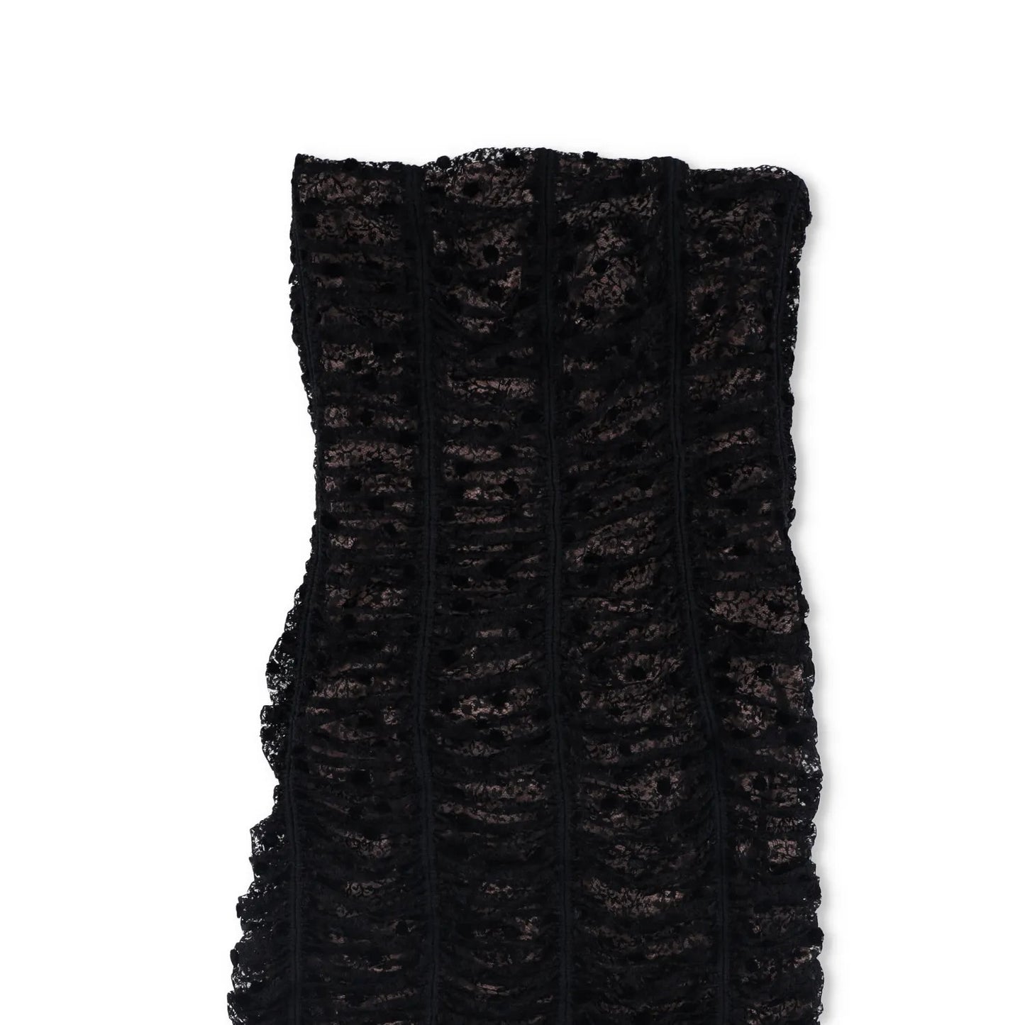BALENCIAGA Womens Midi Dress Black Viscose Lace Strapless Size 38 RRP 800 — View 2