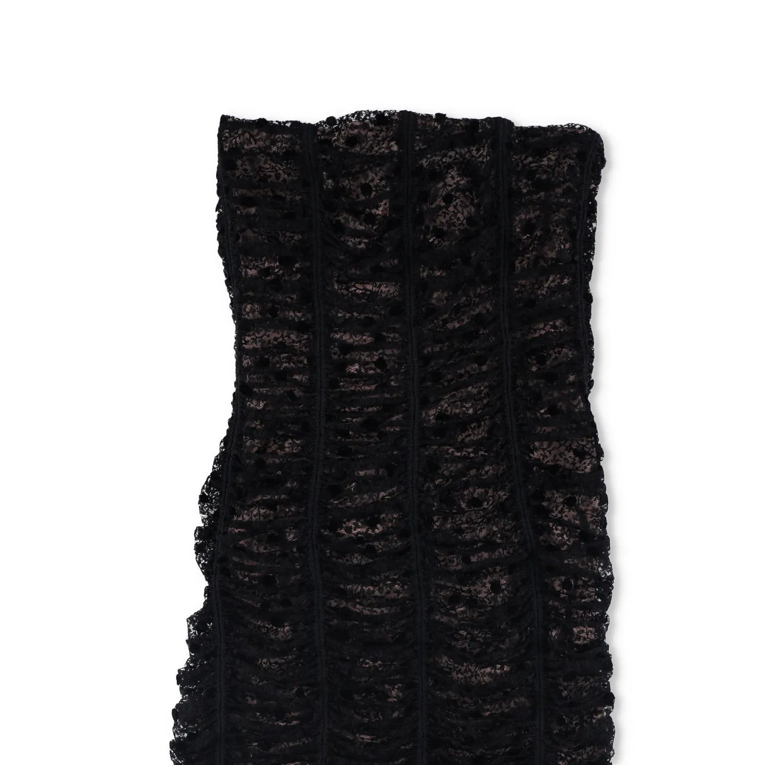 BALENCIAGA Womens Midi Dress Black Viscose Lace Strapless Size 38 RRP 800 — View 2