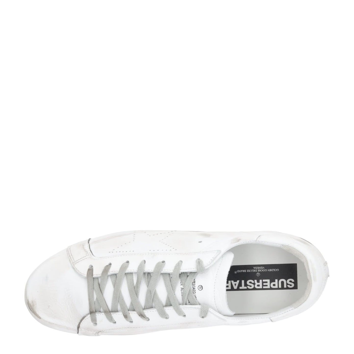 GOLDEN GOOSE Mens Trainers White Black Leather Low Top Lace Up UK 12 RRP 485 — View 7