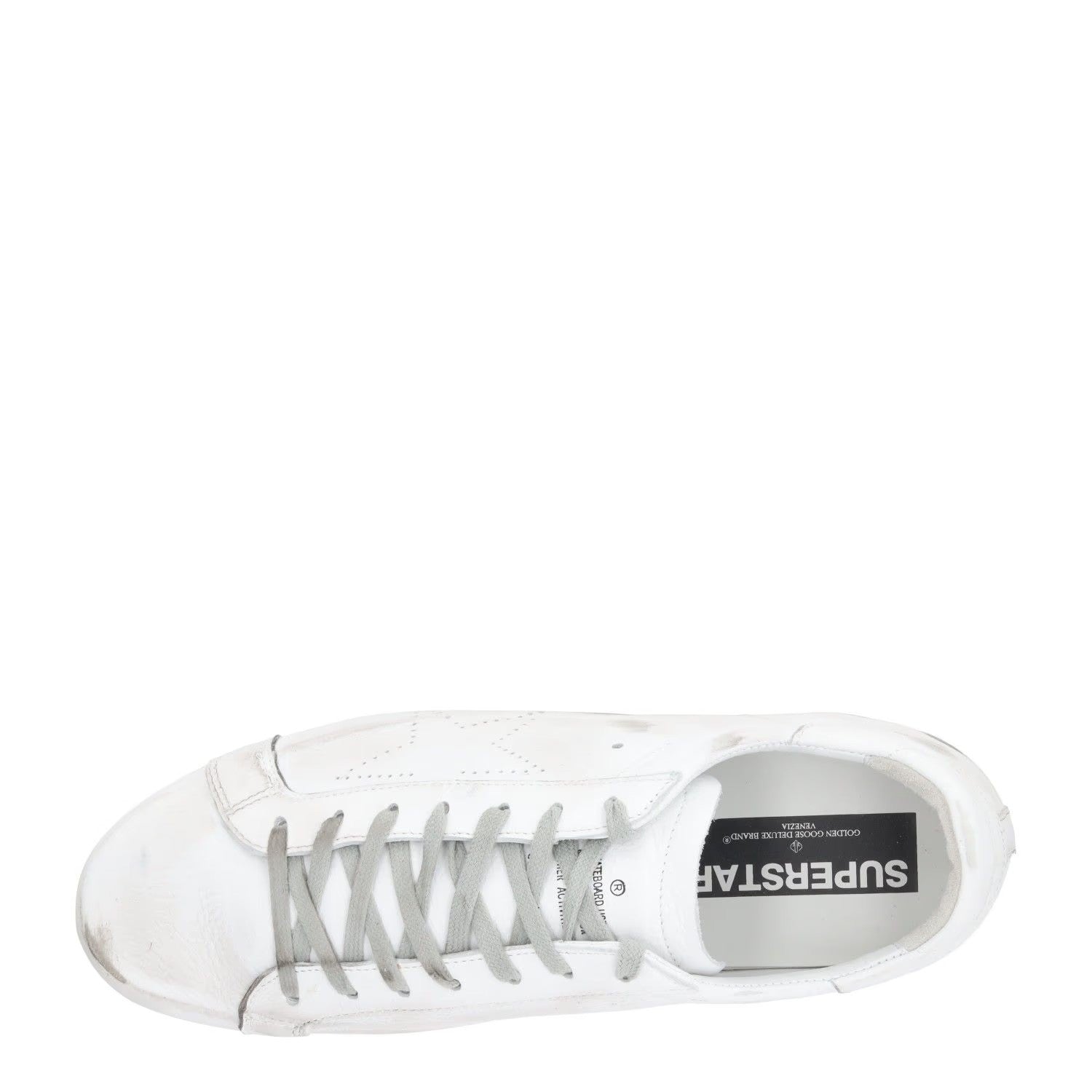 GOLDEN GOOSE Mens Trainers White Black Leather Low Top Lace Up UK 12 RRP 485 — View 7