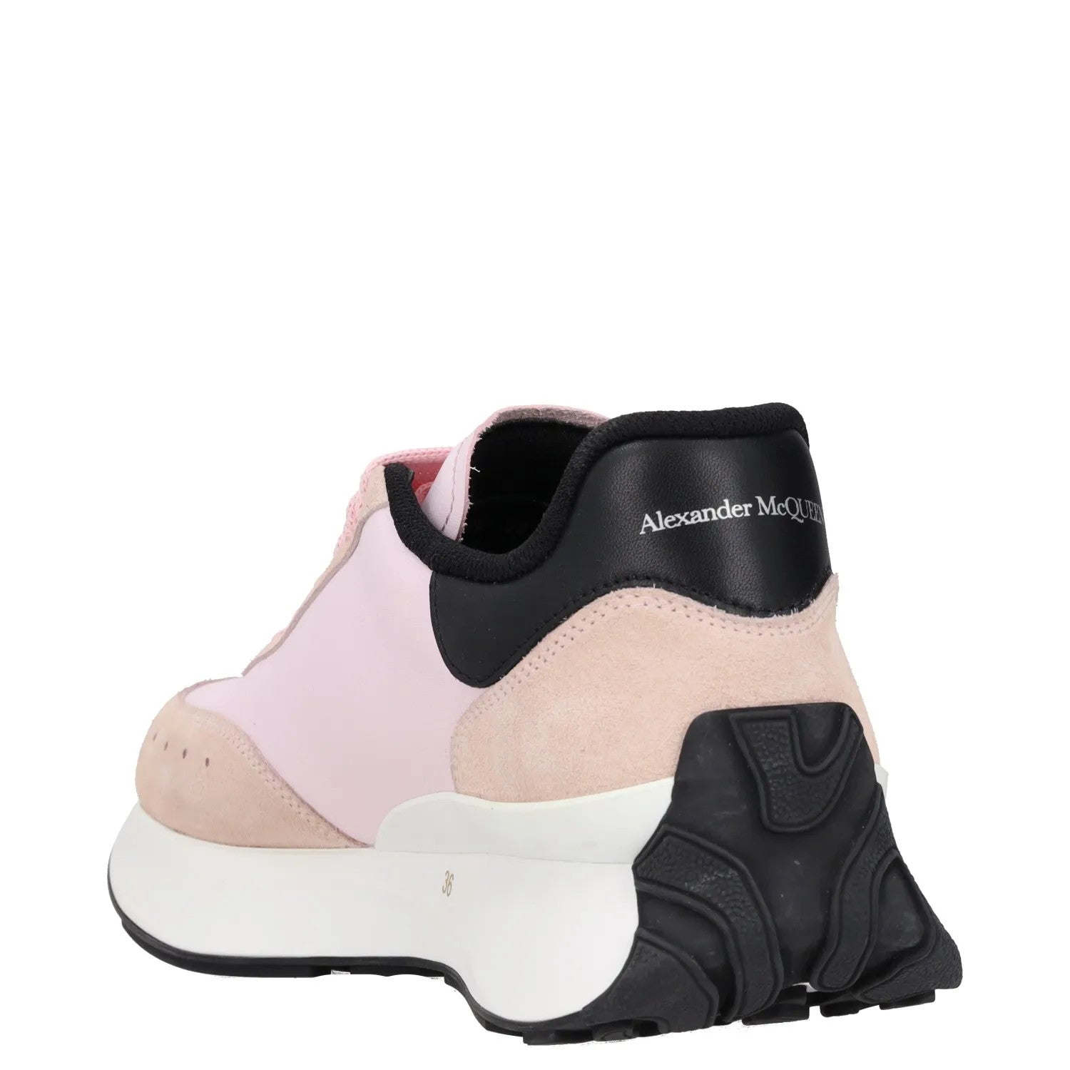 ALEXANDER MCQUEEN Womens Trainer Pink Leather Sneaker Low Top Lace Up UK3 RRP650 — View 5
