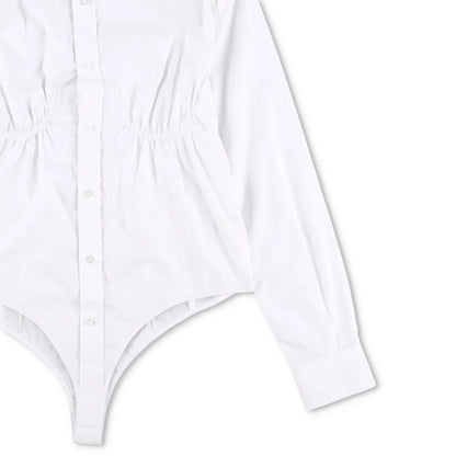 BETTTER Womens Fitted Bra Shirt White Basic Button-Up White Size S RRP 530 — View 4