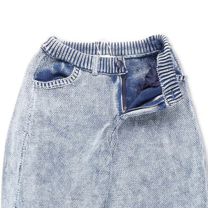 AYA MUSE Womens Beren Mid Waist Wide Leg Knit Trousers Blue Size M RRP 422 — View 5