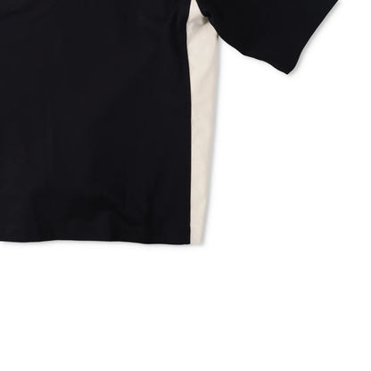 MONCLER Womens Polo W Logo Badge On Short Sleeve Collared Black White L RRP 330 — View 6