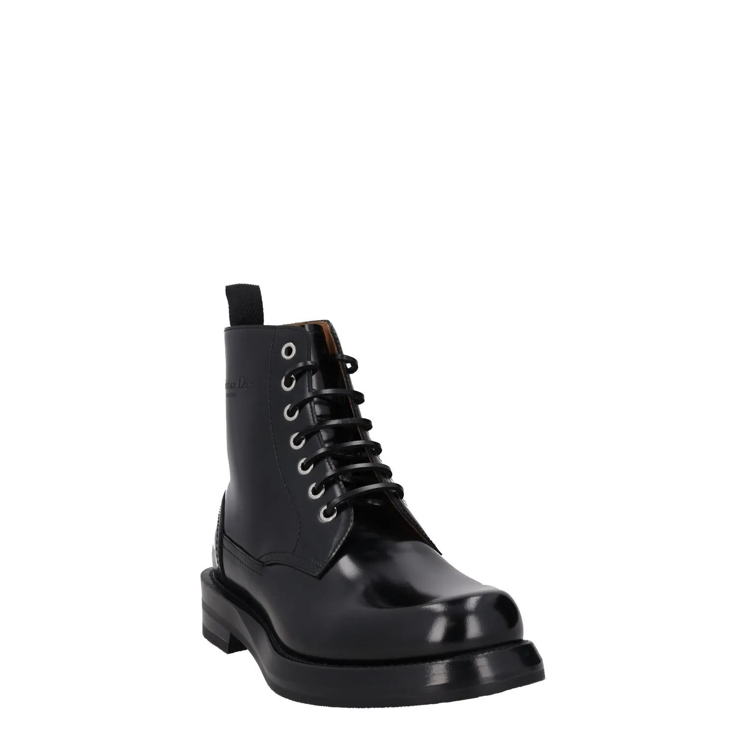 DIOR HOMME Mens Carlo Combat Boots Patent Leather Black Lace Up UK 12 RRP 1150 — View 2