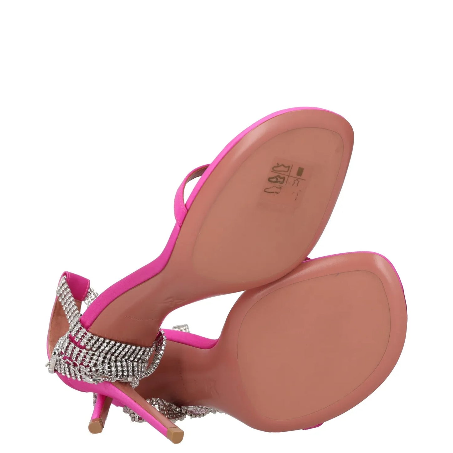 AMINA MUADDI Women Chain Strappy Heels Pink Leather Stiletto Open Toe UK4 RRP600 — View 9