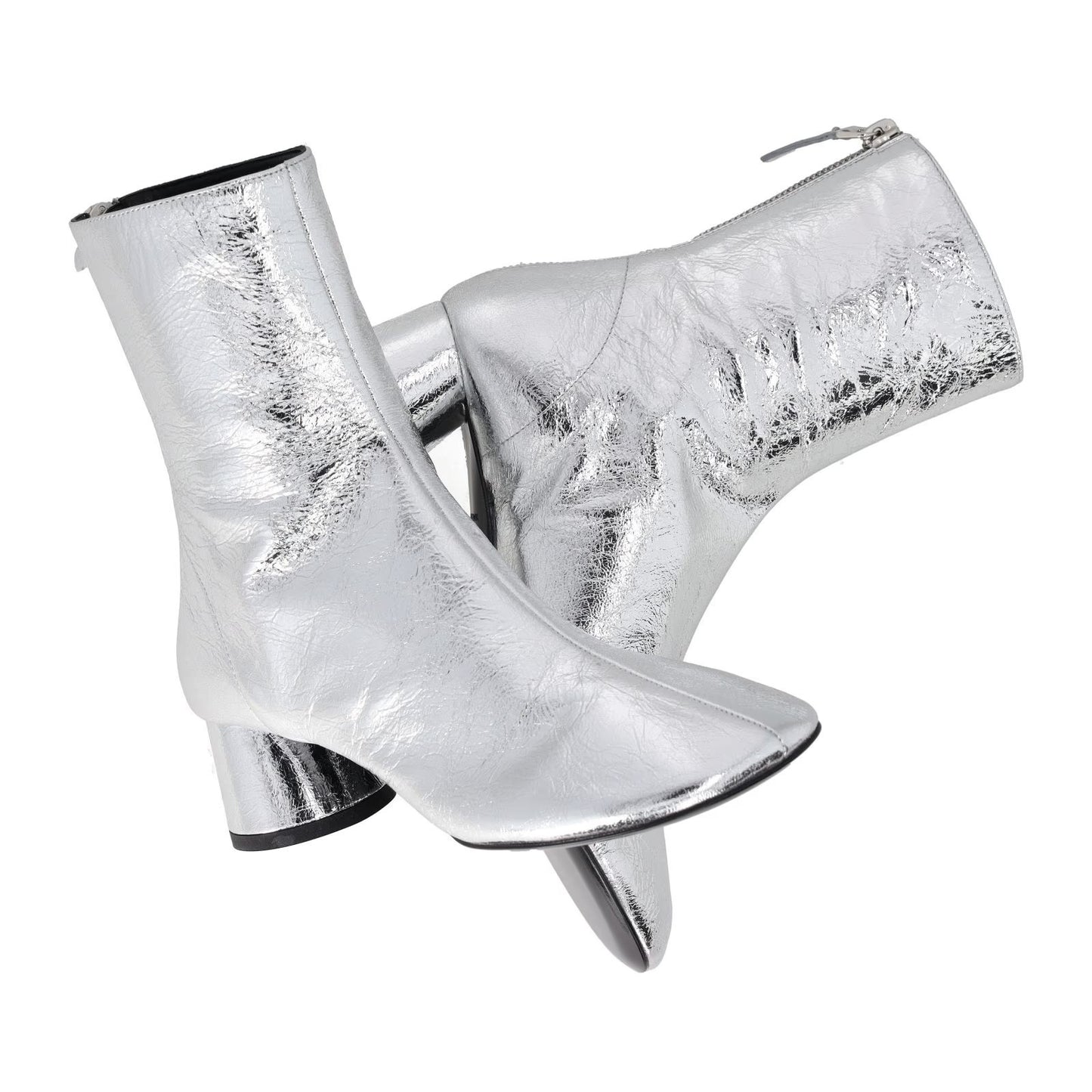 PROENZA SCHOULER Womens Silver Block Heel Leather Cowboy Boots Zip EU 36 RRP 675 — View 8