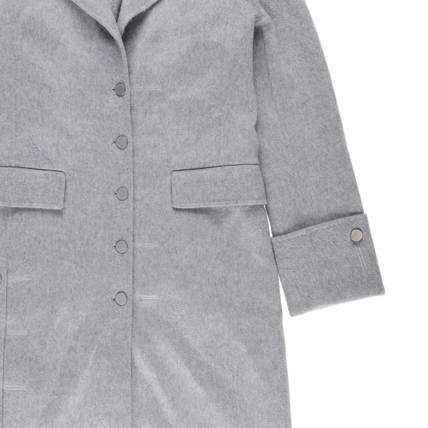 J.W.Anderson Mens Straight Fit Multi Button Grey Wool Blend Overcoat 8 RRP 1210 — View 7
