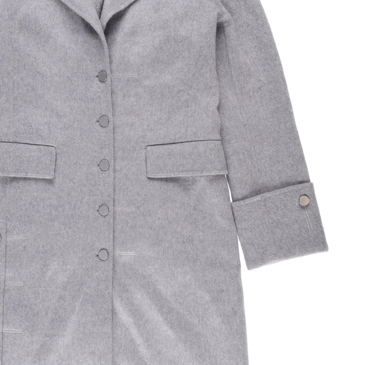 J.W.Anderson Mens Straight Fit Multi Button Grey Wool Blend Overcoat 8 RRP 1210 — View 7