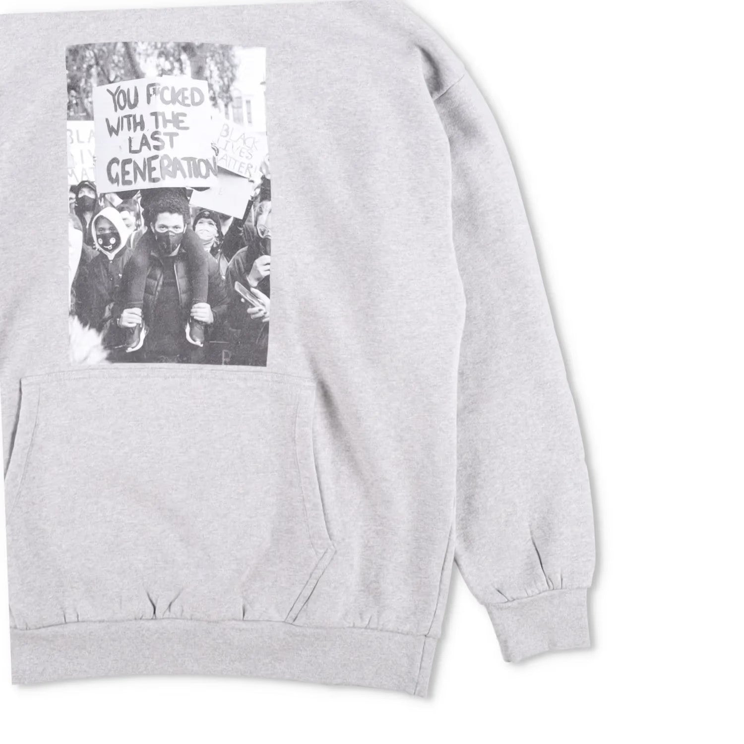 WWS Mens Hoodie Cotton Hoodie Pullover Front Large Print Grey Size S RRP 150 — View 4