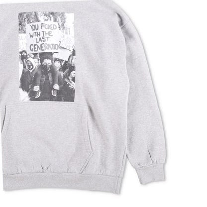 WWS Mens Hoodie Cotton Hoodie Pullover Front Large Print Grey Size S RRP 150 — View 4