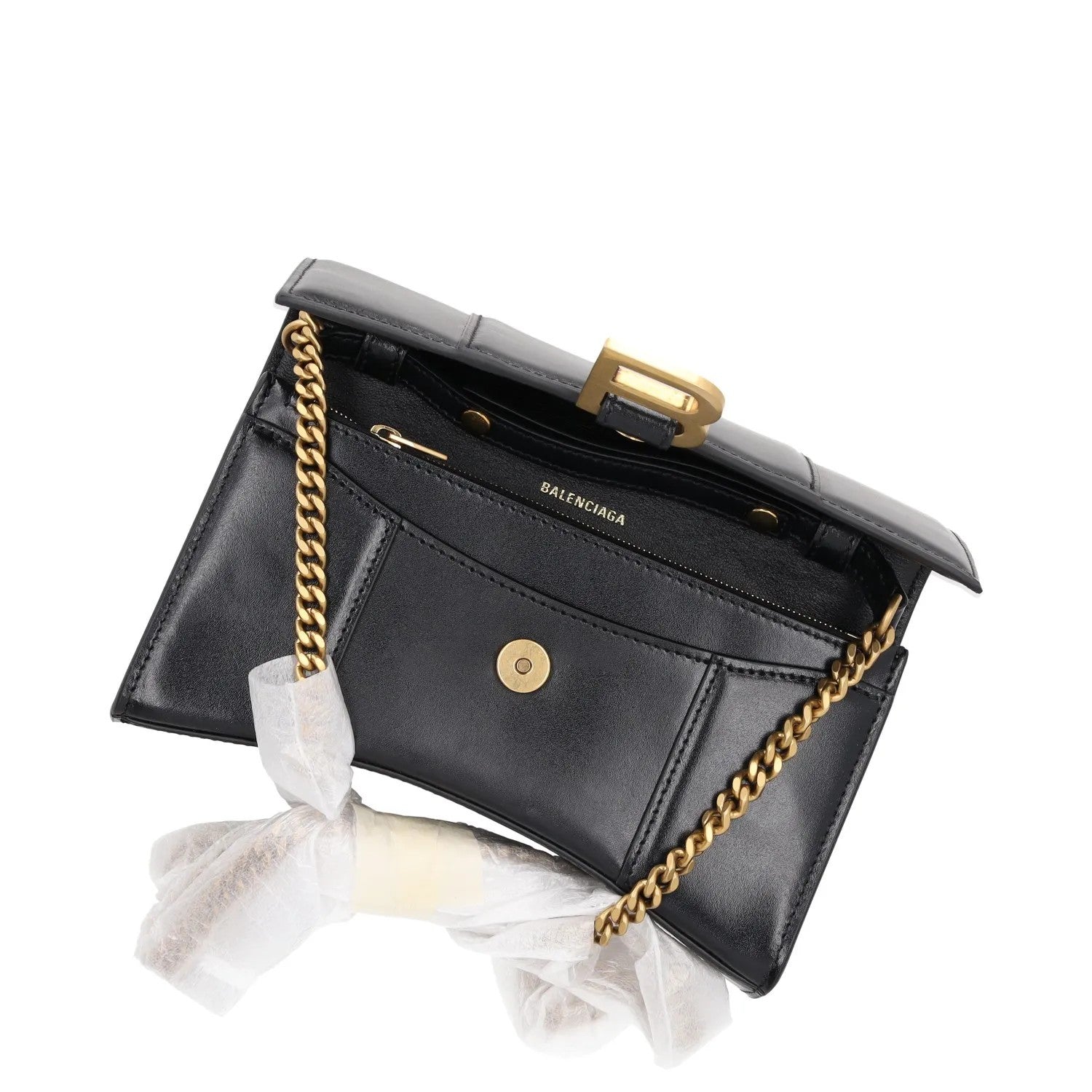 BALENCIAGA Womens Shoulder Bag Black Leather Gold Hardware Size XS RRP 1250 — View 8
