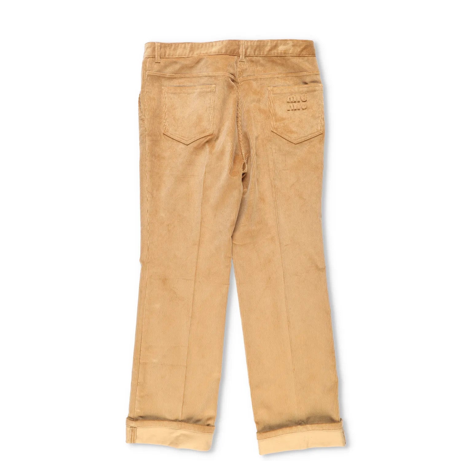MIU MIU Men Velluto Coste Chino Trousers Yellow Corduroy Slash Pocket 50 RRP1220 — View 5