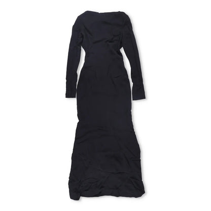 MUGLER Women Long Gown Dress Crew Neck Long Sleeve Black Size 42 RRP 2250 — View 2