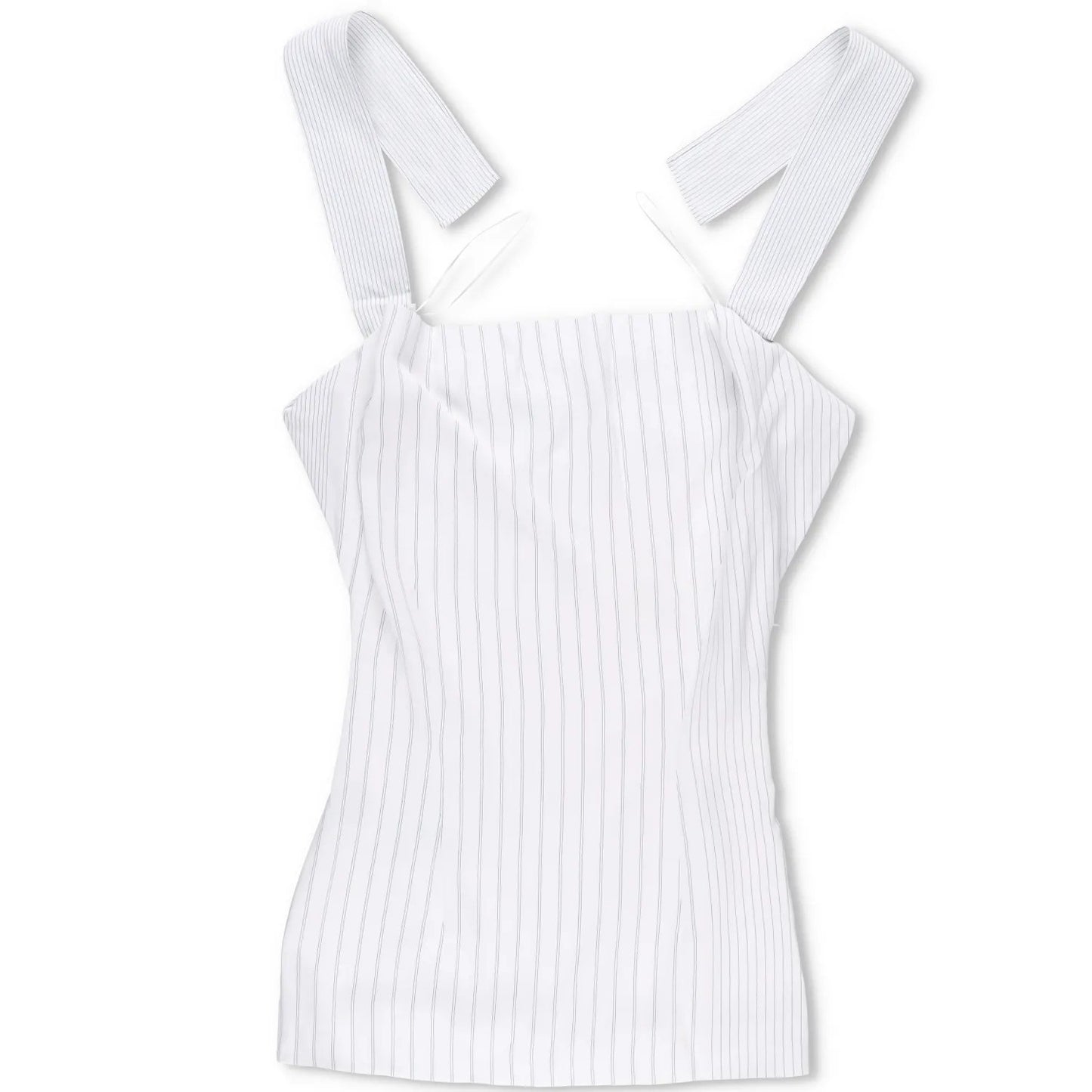 JIL SANDER Womens Dress Silk Blend Mini White Striped Sleeveless Size 38 RRP 350 — View 5