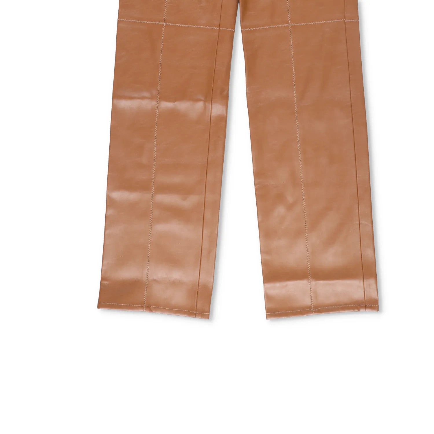 AYA MUSE Womens Cida Pants Straight Leg Low Waist Camel Wide Trousers L RRP 810 — View 4