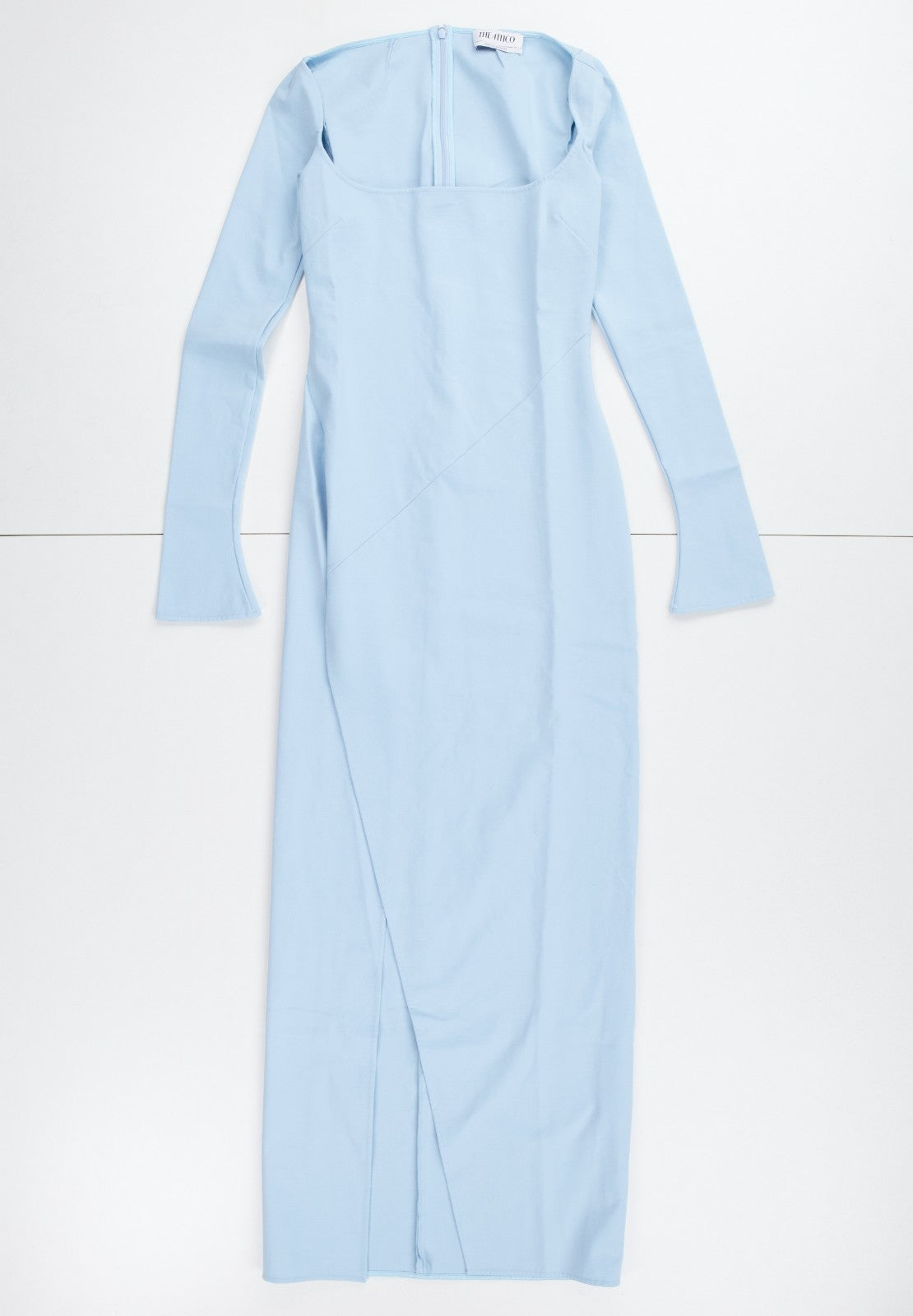 THE ATTICO Light Blue Maxi Dress Slit Blue Lawrence Size 40 RRP850 — View 5