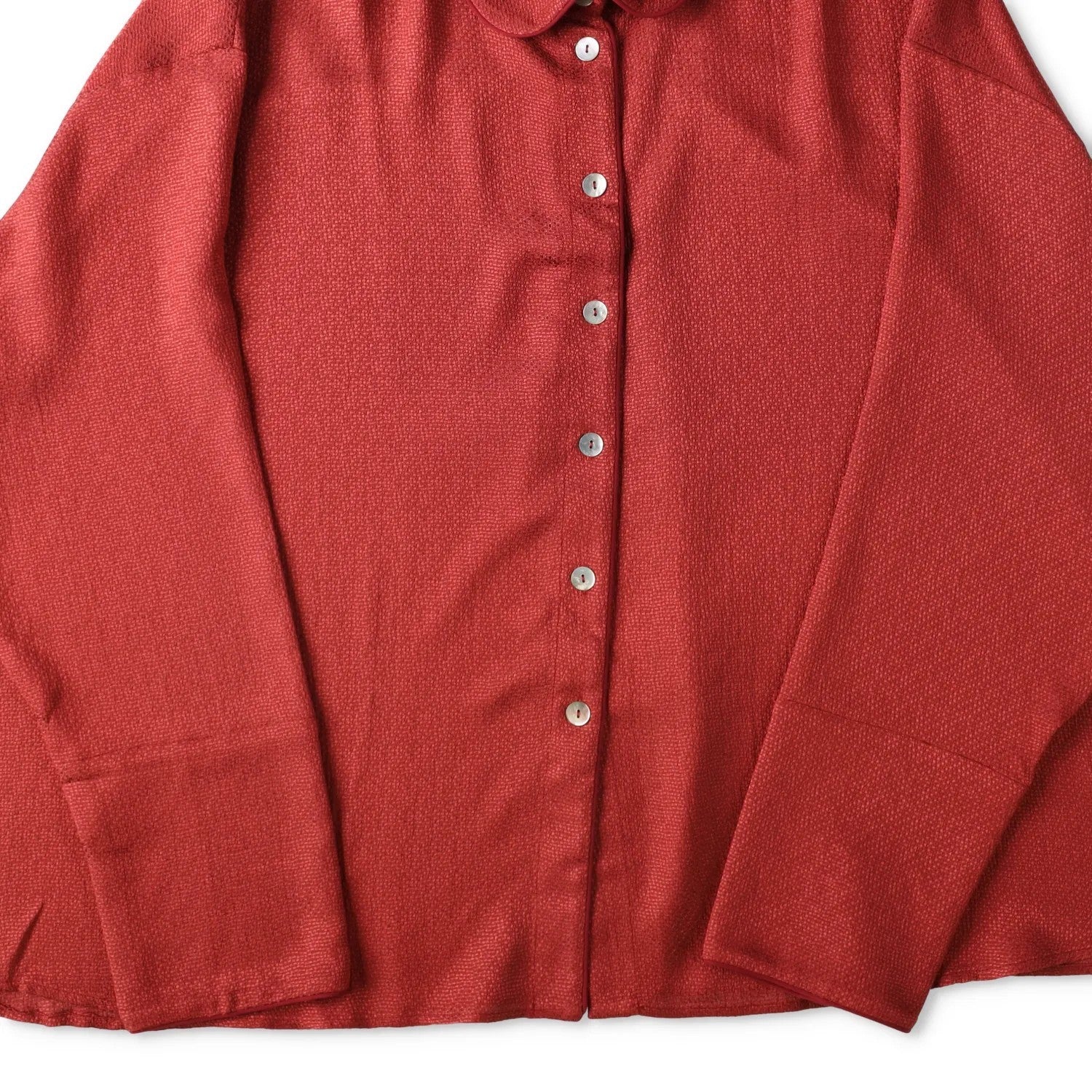 SLEEPER Womens Pastelle Oversized Jacquard Shirt Burgundy L - XL RRP 232 — View 3