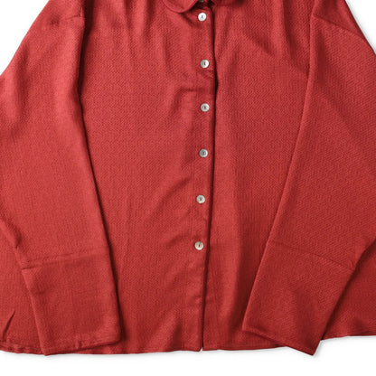 SLEEPER Womens Pastelle Oversized Jacquard Shirt Burgundy L - XL RRP 232 — View 3