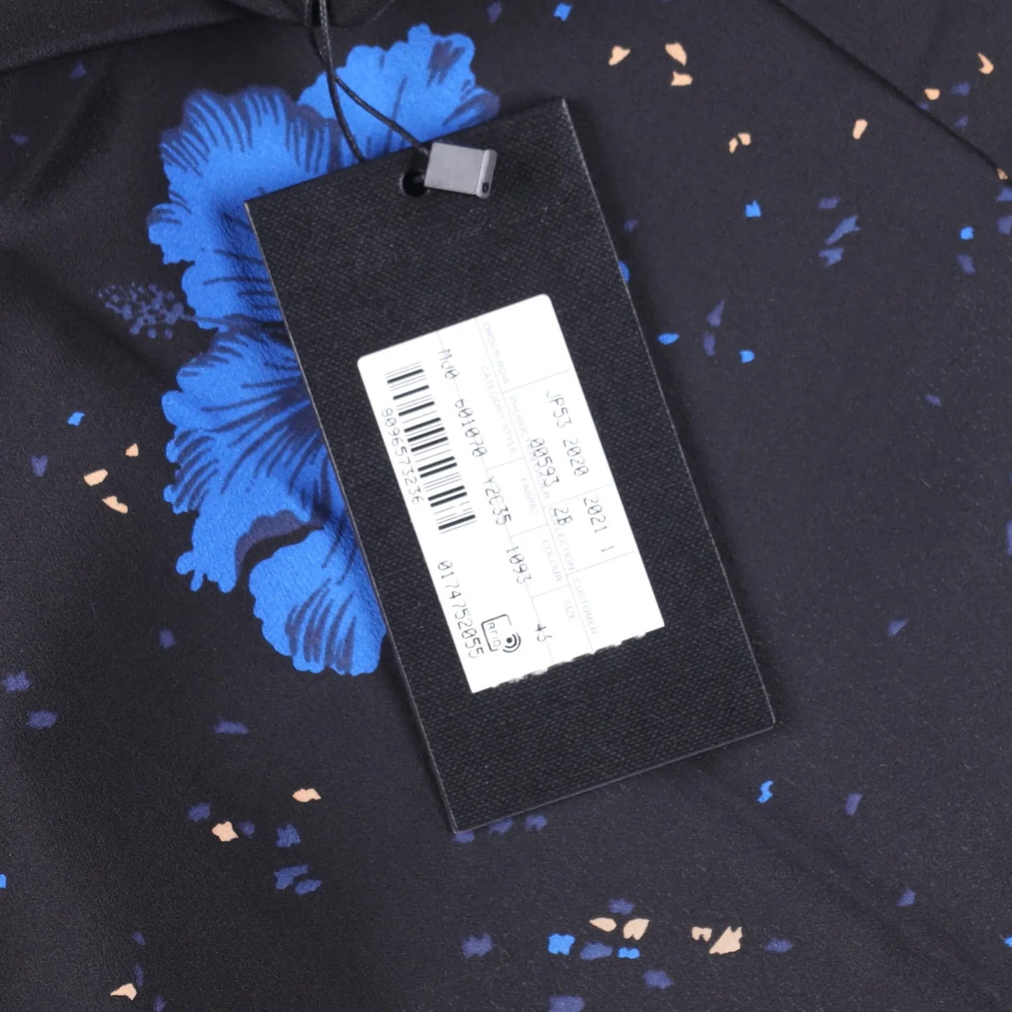 SAINT LAURENT Mens Shirt Silk Print Button-Up Black Short Sleeve Size 43 RRP 950 — View 10