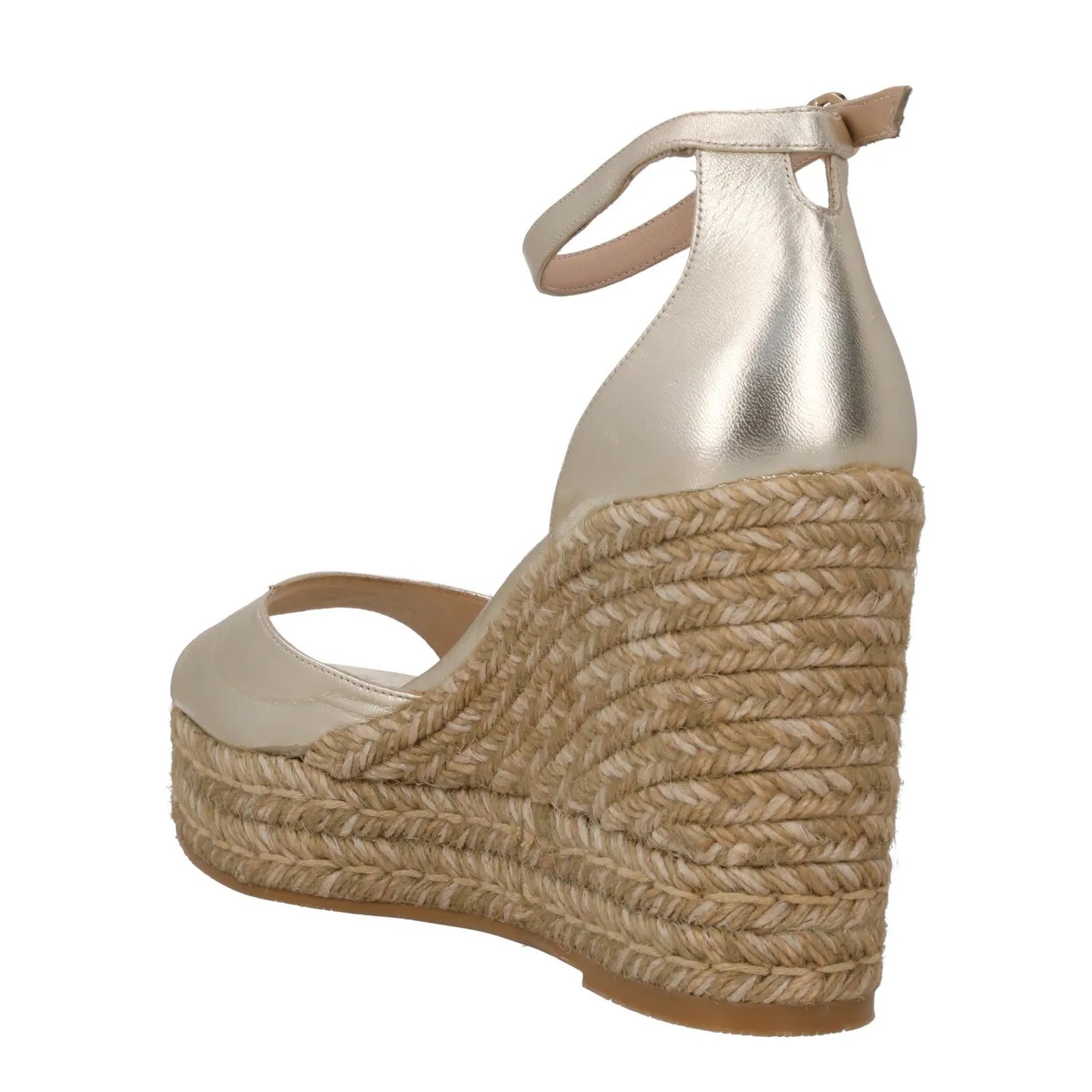STUART WEITZMAN LADIES Nudistcurve Espadrilles Wedge Leather Gold 41 RRP375 — View 5