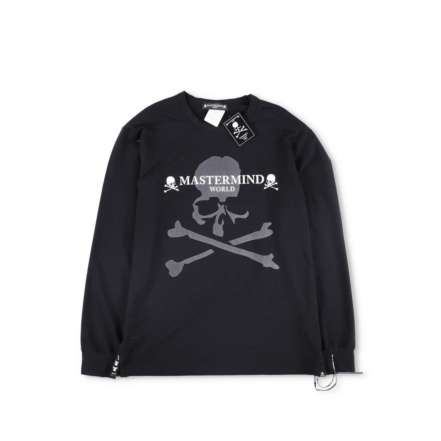 MASTERMIND Mens Jumper Cotton Black Large Print Logo Crew Neck Size L RRP 750 — View 5