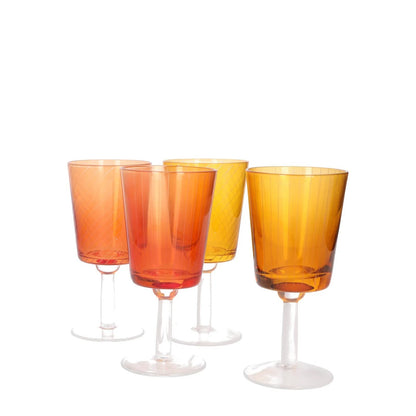 POLS POTTEN Wine Library Glasses Set Of 4/6 Yellow Orange One Size RRP 140 — View 2