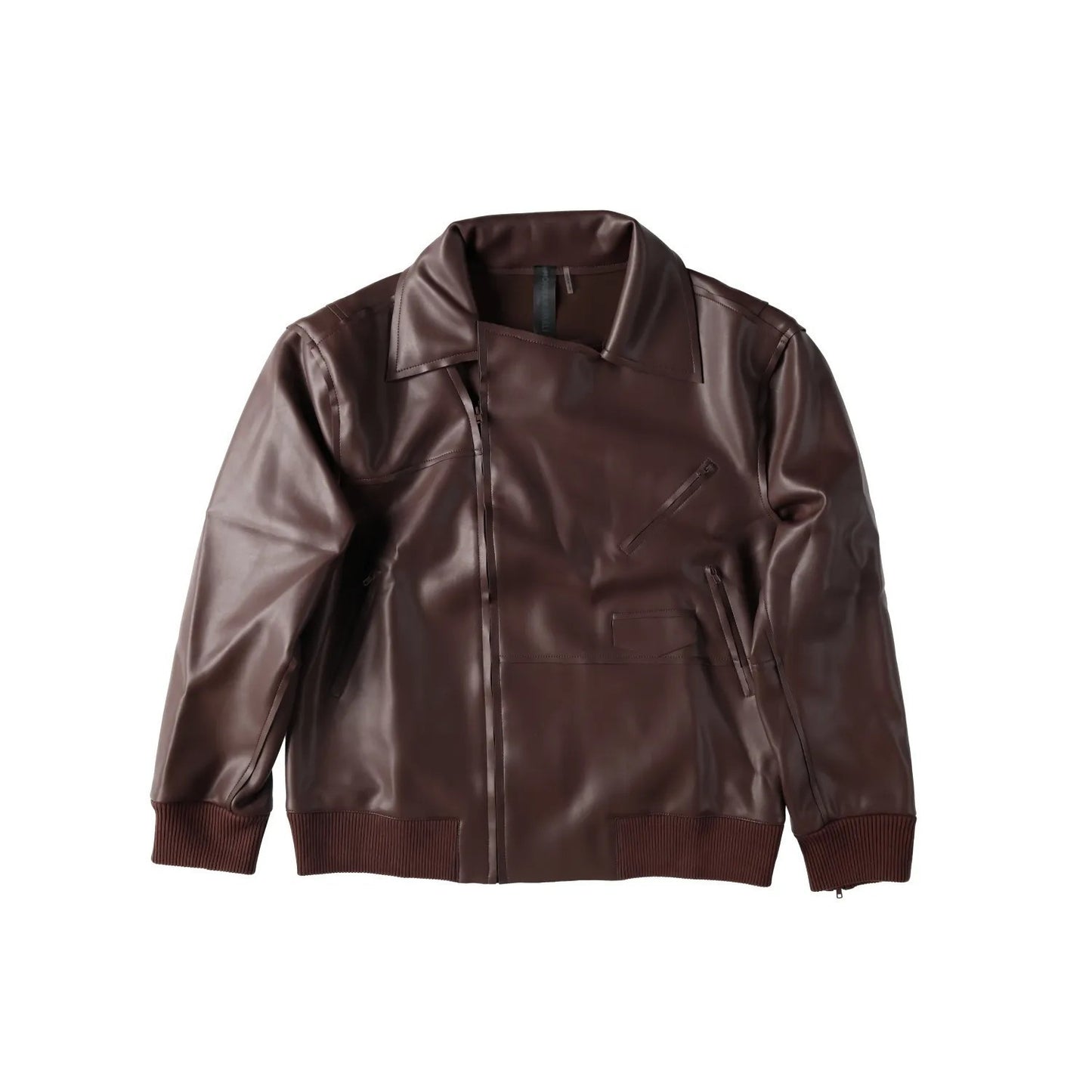 NORMA KAMALI Womens Oversized Moto Jacket Chocolate Core Front Zip M - 38 RRP274 — View 2