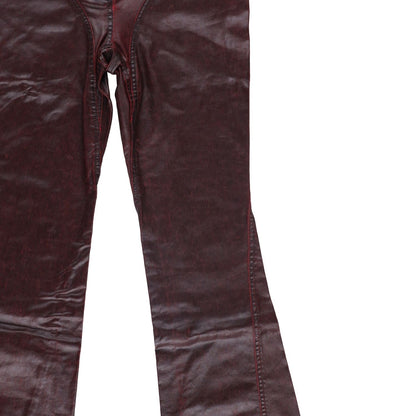 MUGLER Womens Jeans Flared Leg Denim Burgundy High Rise Size 40 RRP 770 — View 9