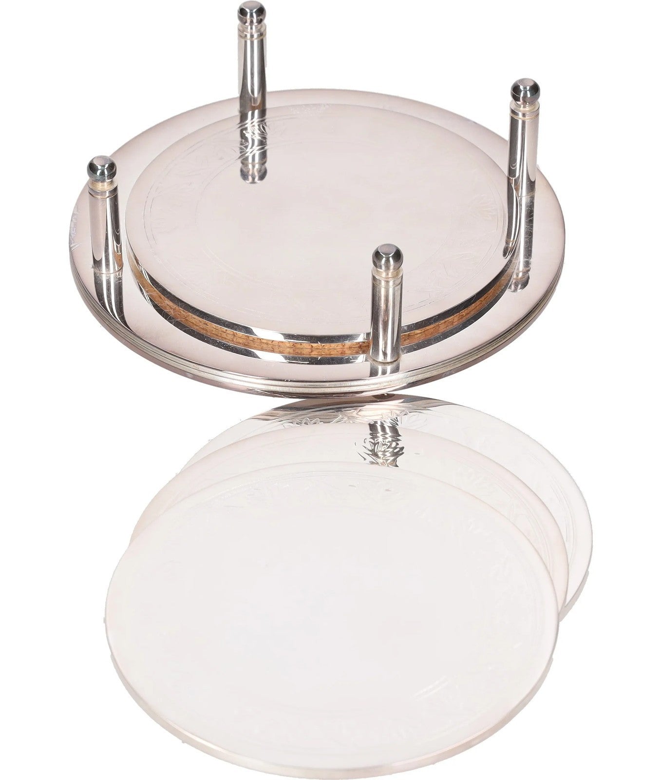 SOHO HOME Rochester Engraved Silver Coasters Set Of 4 Stainless Steel OS RRP 125 — View 8
