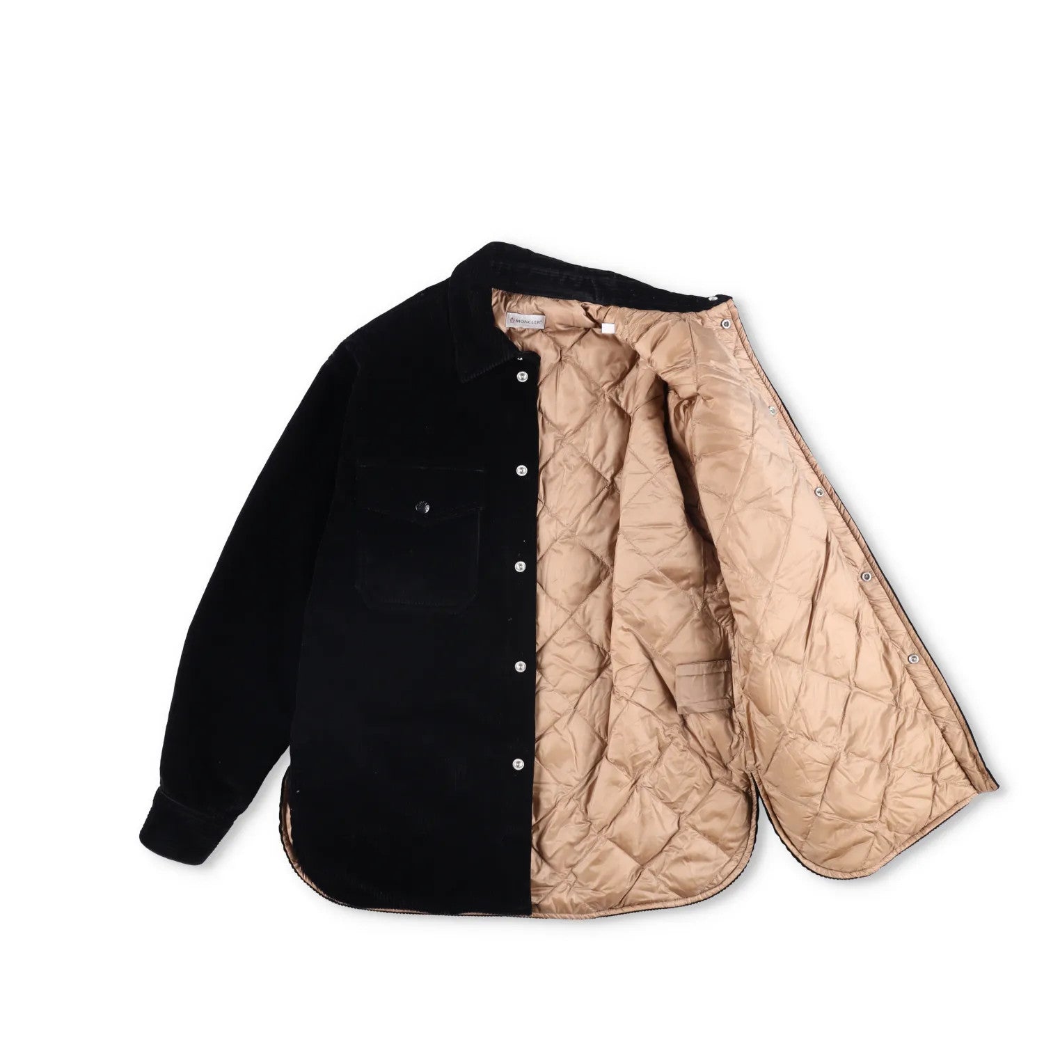 PALM ANGELS X MONCLER Mens Shirt Jacket Black Corduroy Size 40 RRP 802 — View 5