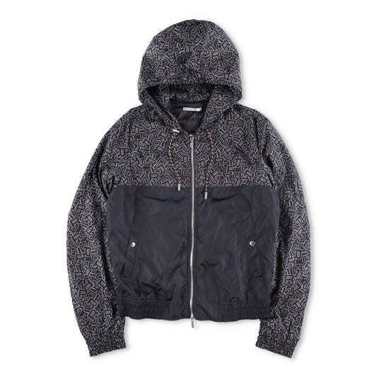 DIOR HOMME Mens Jackets AO Logo Hooded Zipped Black Two Tone Size 46 RRP 1450