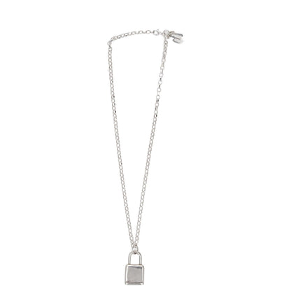 HATTON LABS Mens Chain Necklace Silver Lock Pendant Size 50 cm RRP 325