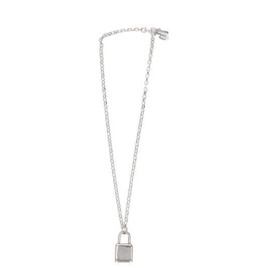 HATTON LABS Mens Chain Necklace Silver Lock Pendant Size 50 cm RRP 325
