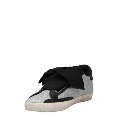 GOLDEN GOOSE Womens Trainers Silver Black White Leather Low Top UK 8 RRP 485 — View 3