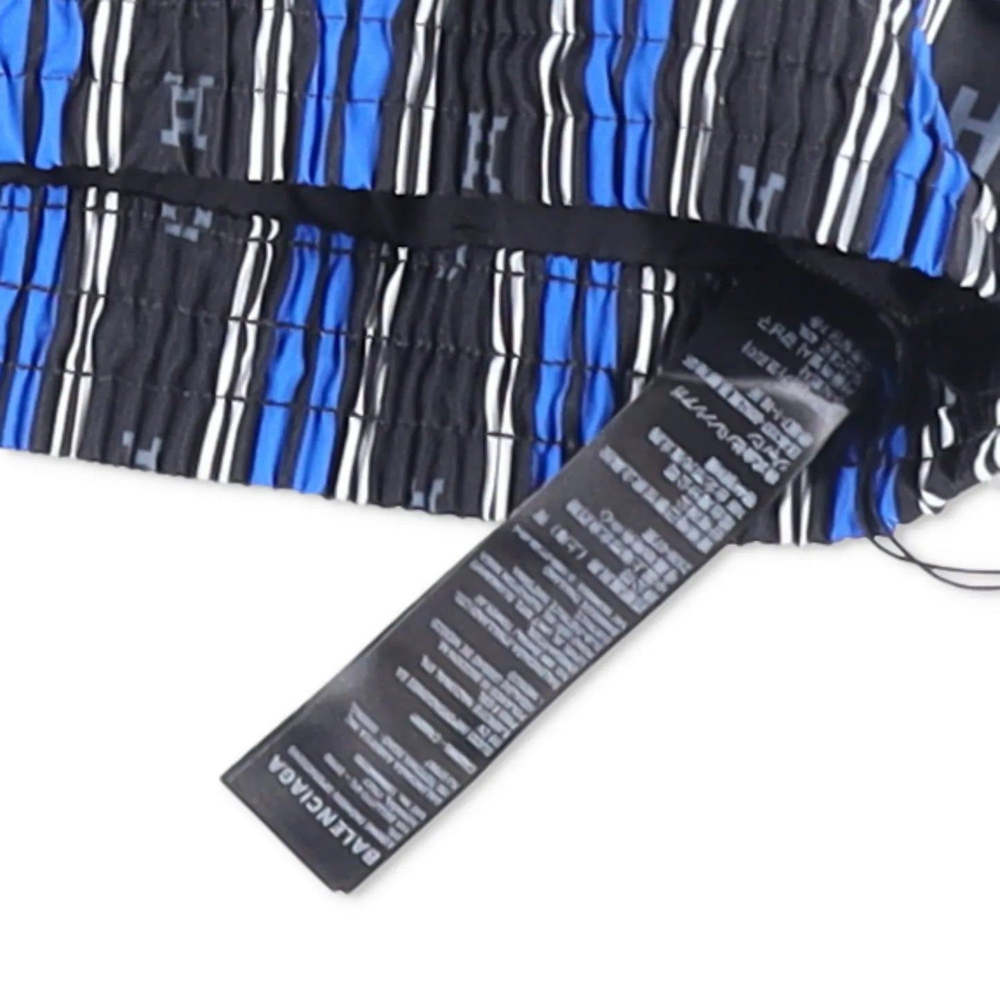 BALENCIAGA Men Swim Shorts Bottoms Striped Black Blue Grey Elastic Size M RRP495 — View 7