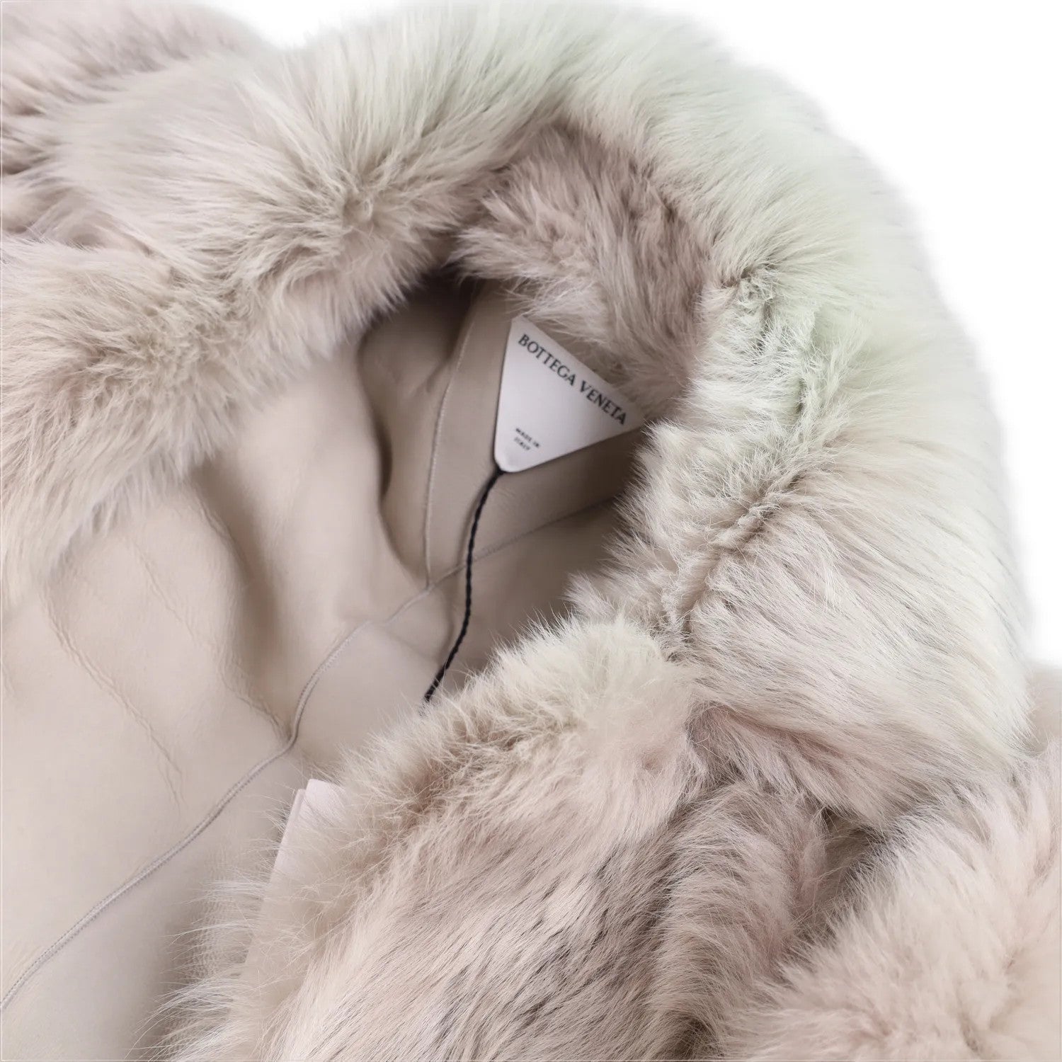 BOTTEGA VENETA Womens Overcoat Fur Oversized Big Belt Detail Grey 40 RRP 9010 — View 8