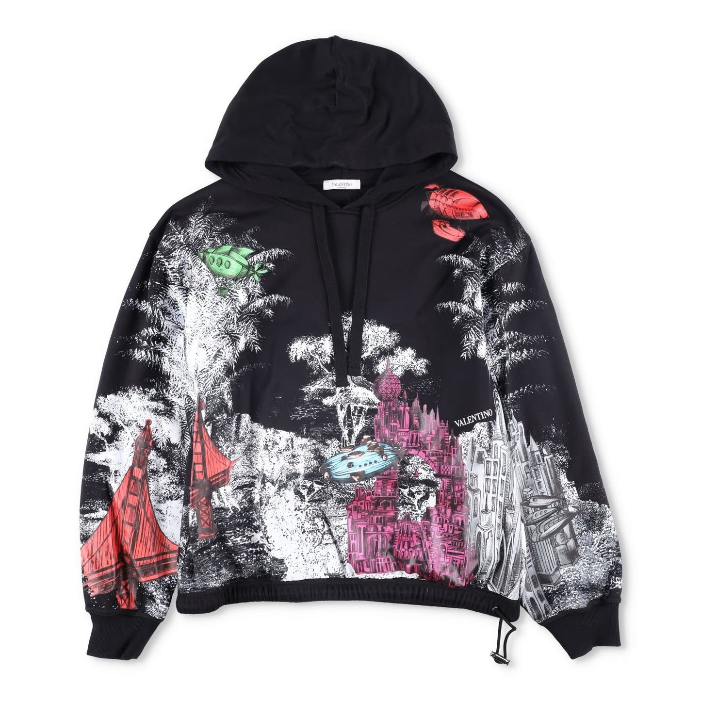 VALENTINO Unisex Adults Hoodie Cotton Multicoloured Graphic Size M RRP 650