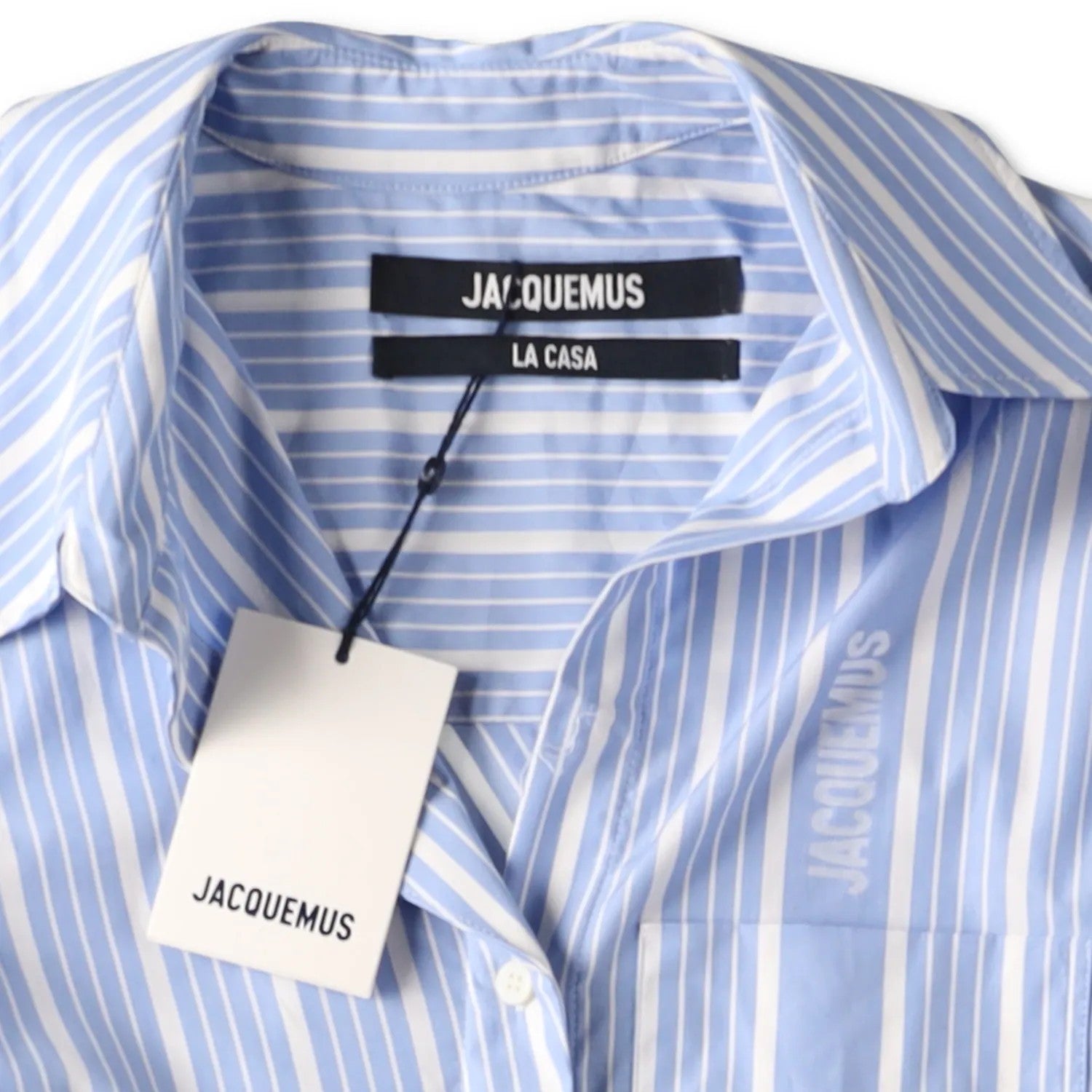 JACQUEMUS Womens La Chemise Pablo Long Sleeve Bown Stripe Shirt Black 36 RRP 591 — View 8