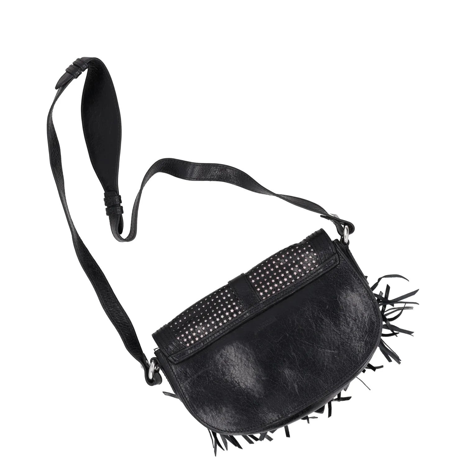 JUST CAVALLI Womens Crossbody Bag Black Leather Silver Buckle Size S RRP 300 — View 4